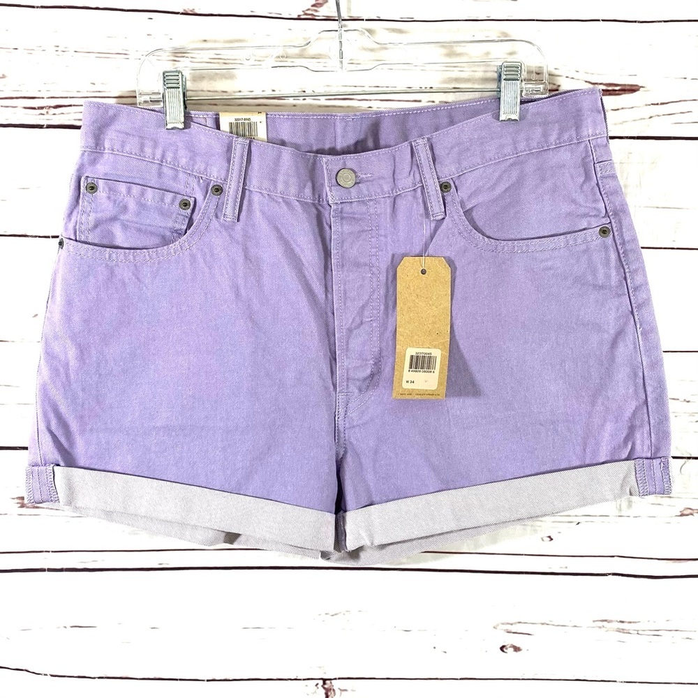 Levis 501 Women’s Shorts Mid Rise Purple Size‎ 28
